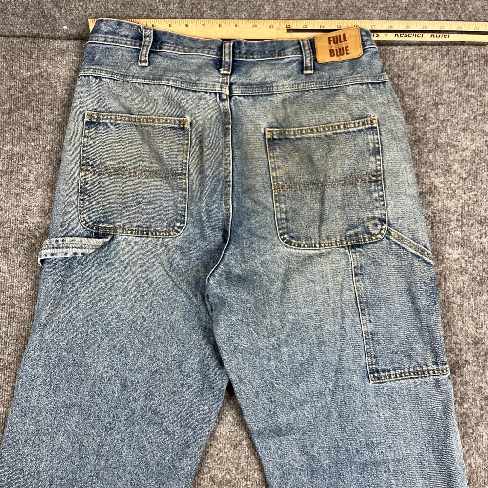 Full Blue Jeans‎ Mens Size 34x34 Blue Carpenter Workwear Utility Straight Leg